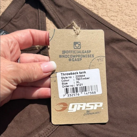Gasp Iron Camp Throwback Tank in Timber XL NWT - Picture 4 of 14